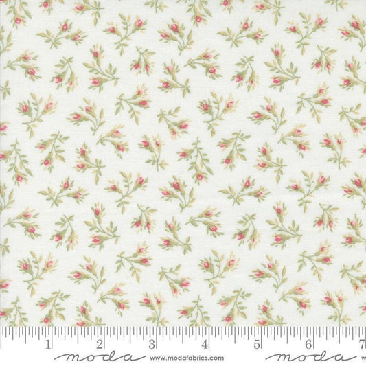 Image of the Muse Silhouette Blush quilting cotton fabric by Moda Fabrics. Features flowers on a pink background. Cute Little Fabric Shop