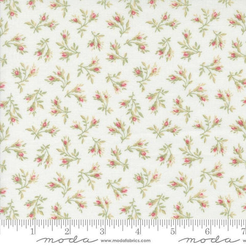 Image of the Muse Silhouette Blush quilting cotton fabric by Moda Fabrics. Features flowers on a pink background. Cute Little Fabric Shop