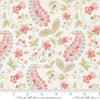 Image of the Muse Vine Porcelain quilting cotton fabric by Moda Fabrics. Features flowers on a cream background. Cute Little Fabric Shop