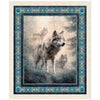 Running With The Pack Wolf Panel 31098 Multi X  - QT Fabrics - Wolf Outdoors Forest - Quilting Cotton Fabric