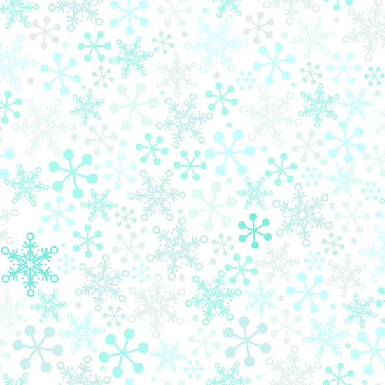Image of the Gnome for the Holidays Snowflakes White quilting cotton fabric by QT Fabrics. Features snowflakes on a white background. Cute Little Fabric Shop