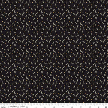 Beggar's Night Skulls C14508 Black - Riley Blake Designs - Halloween Skulls Crossbones Stars - Quilting Cotton Fabric