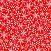 Image of the Minky Gnome for the Holidays Snowflakes Red quilting cotton fabric. Features snowflakes on a red background. Cute Little Fabric Shop