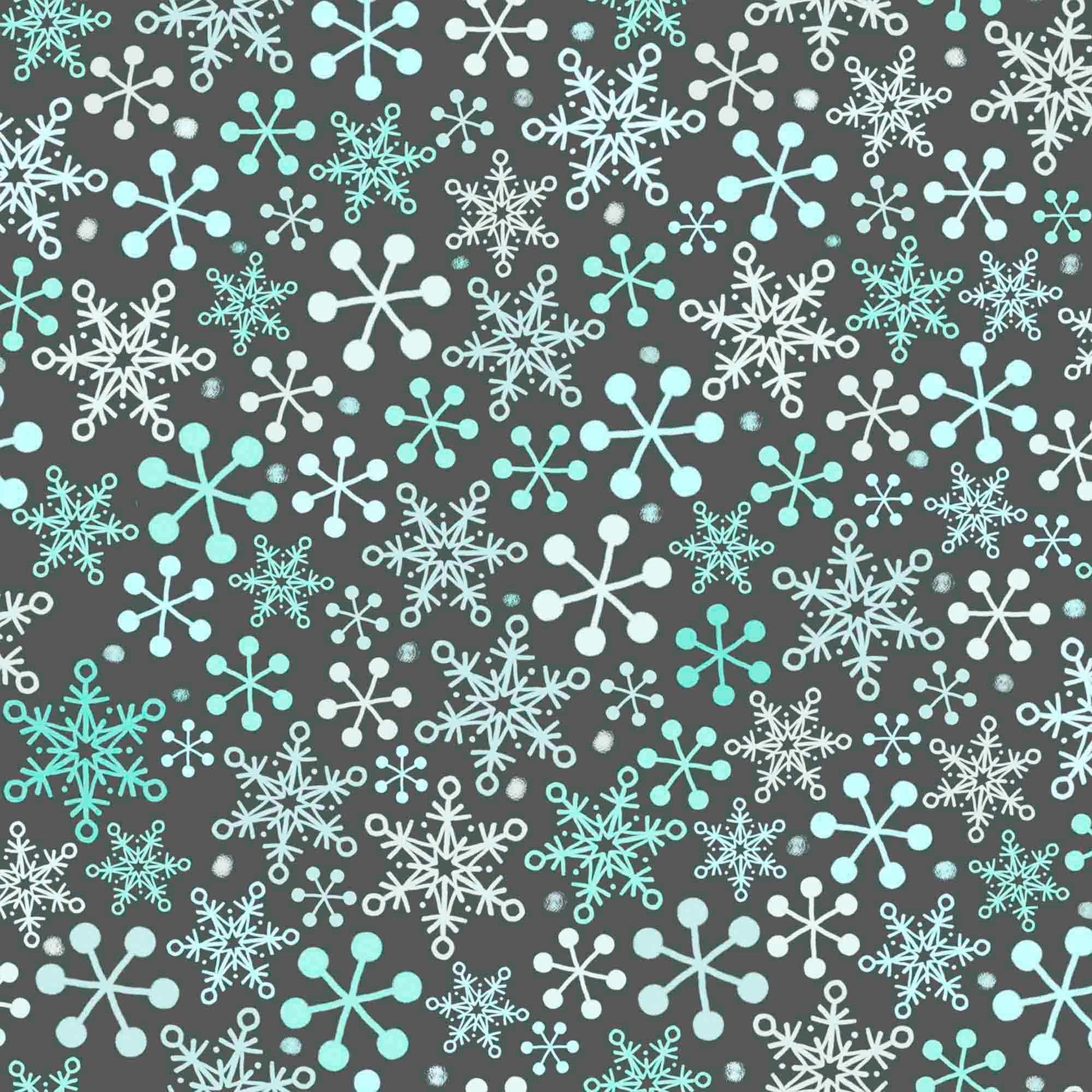 Image of the Minky Gnome for the Holidays Mushroom Houses Toss Slate quilting cotton fabric. Features mushrooms on a gray background. Cute Little Fabric Shop