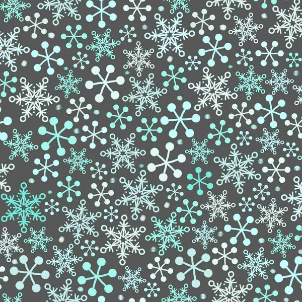 Image of the Minky Gnome for the Holidays Mushroom Houses Toss Slate quilting cotton fabric. Features mushrooms on a gray background. Cute Little Fabric Shop