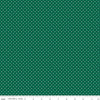 Image of the Flannel Swiss Dot Green quilting cotton fabric by Riley Blake Designs. Features swiss dot on a green background. Cute Little Fabric Shop