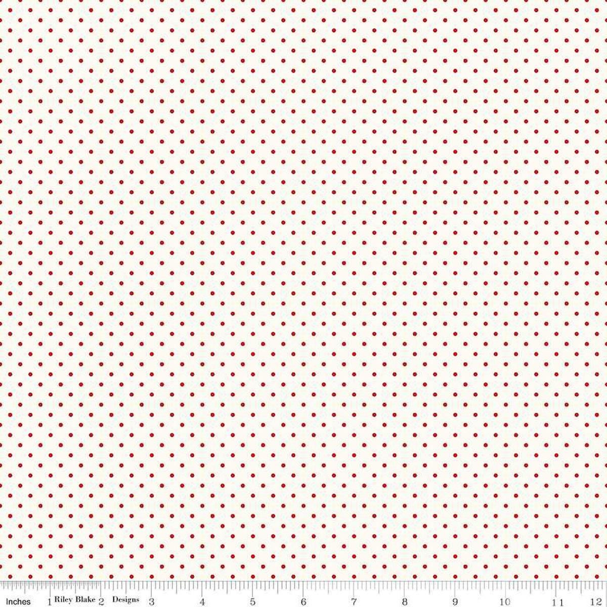 Image of the Flannel Swiss Dot Cream quilting cotton fabric by Riley Blake Designs. Features swiss dot on a cream background. Cute Little Fabric Shop