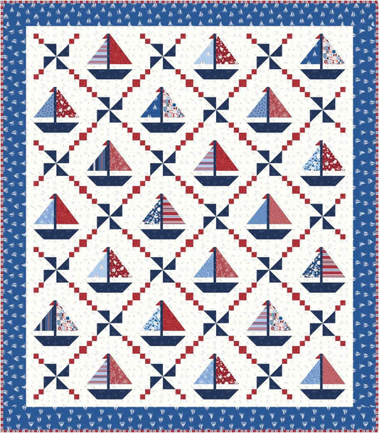 Yacht Club Quilt PATTERN Boats - Amanda Niederhauser - Riley Blake Designs - INSTRUCTIONS Only - 10" Stacker Precut Friendly