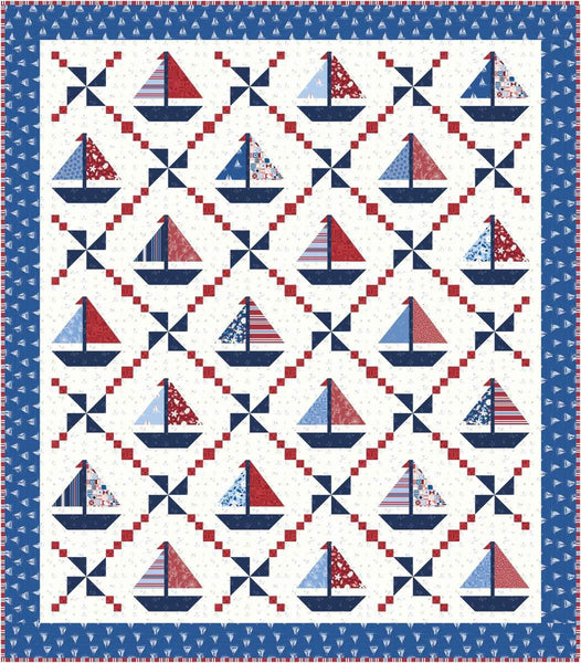 SALE Yacht Club Quilt PATTERN P156 by Amanda Niederhauser - Riley Blake Designs - INSTRUCTIONS Only - 10" Stacker Precut Friendly