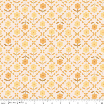 2 Yard 33" End of Bolt - SALE Bee Plaids Zinnias WIDEBACK WB15574 Marigold - Riley Blake - Lori Holt - 108" - Quilting Cotton Fabric