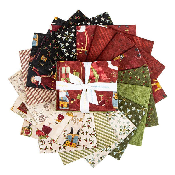 SALE Naughty or Nice Fat Quarter Bundle 18 pieces - Riley Blake Designs - Christmas Holiday Season - Pre Cut Precut - Quilting Cotton Fabric