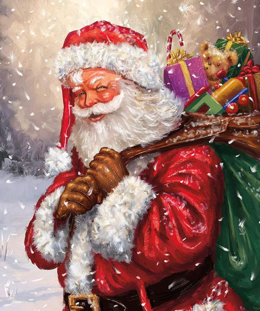 More Christmas Wishes Santa's Bag Panel - Riley Blake - DIGITALLY PRINTED - Quilting Cotton Fabric