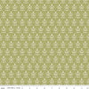 Image of the Glisten Trees Olive quilting cotton fabric by Riley Blake Designs. features trees on a green background. Cute Little Fabric Shop