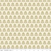 Image of the Glisten Trees Eggnog quilting cotton fabric by Riley Blake Designs. features leaves on a cream background. Cute Little Fabric Shop