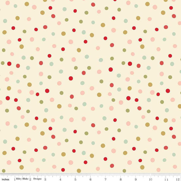 3 yard cut- Glisten Dots WIDE BACK WB16230 Eggnog - Riley Blake Designs - 107/108" Wide - Quilting Cotton Fabric