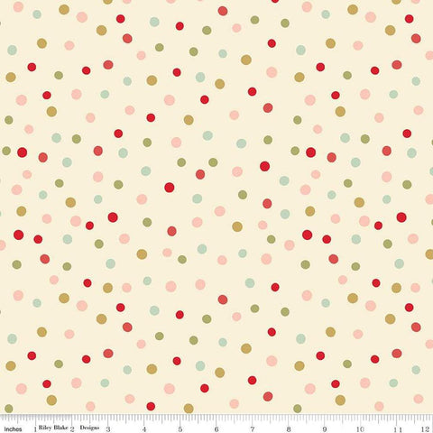 3 yard cut- Glisten Dots WIDE BACK WB16230 Eggnog - Riley Blake Designs - 107/108" Wide - Quilting Cotton Fabric