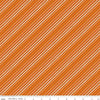 Image of the Happy Fall Days Stripes Rust quilting cotton fabric by Riley Blake Designs. Features stripes on an orange background. Cute Little Fabric Shop