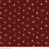 Image of the Happy Fall Days Fall Things Maroon quilting cotton fabric by Riley Blake Designs. Features icons on a purple background. Cute Little Fabric Shop