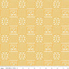 Image of the Happy Fall Days Vintage Squares Gold quilting cotton fabric by Riley Blake Designs. Features squares on a yellow background. Cute Little Fabric Shop
