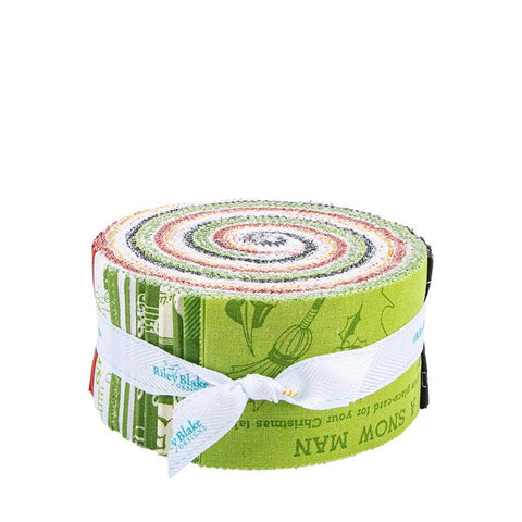 SALE Classic Christmas Charm 2.5 Inch Rolie Polie Jelly Roll 40 pieces - Riley Blake Design - Precut Pre cut Bundle - Quilting Cotton Fabric