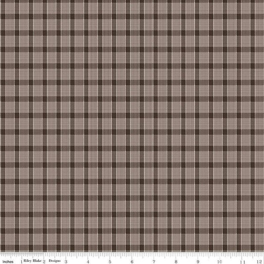 SALE Gentler Times Whippersnapper C16488 Raisin - Riley Blake Designs - Lori Holt - Pixelated Plaid Stripe - Quilting Cotton Fabric