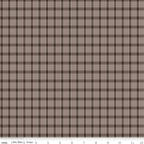 SALE Gentler Times Whippersnapper C16488 Raisin - Riley Blake Designs - Lori Holt - Pixelated Plaid Stripe - Quilting Cotton Fabric