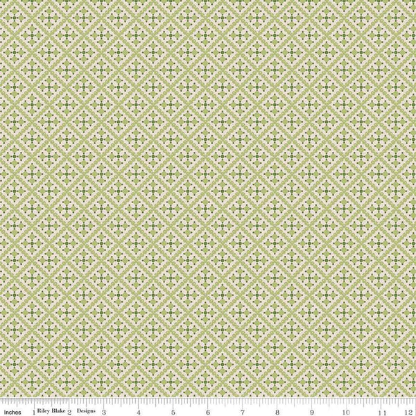 SALE Gentler Times Shenanigans C16487 Lettuce - Riley Blake Designs - Lori Holt - Tiled Geometric Abstract - Quilting Cotton Fabric