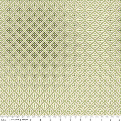 SALE Gentler Times Shenanigans C16487 Lettuce - Riley Blake Designs - Lori Holt - Tiled Geometric Abstract - Quilting Cotton Fabric