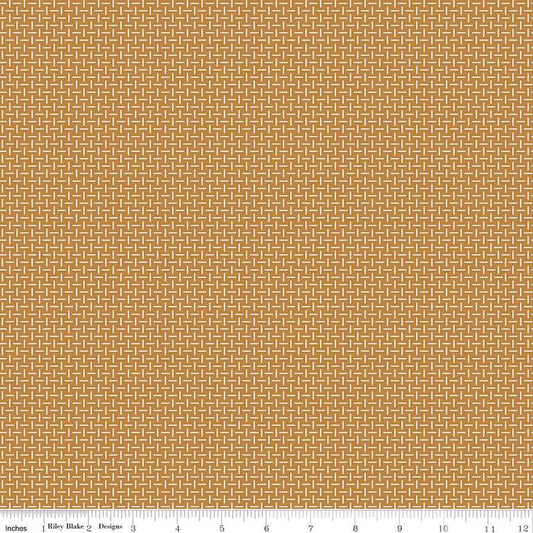 SALE Gentler Times Splendid C16486 Butterscotch - Riley Blake Designs - Lori Holt - Geometric Cross Hatch - Quilting Cotton Fabric