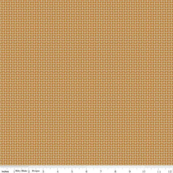SALE Gentler Times Splendid C16486 Butterscotch - Riley Blake Designs - Lori Holt - Geometric Cross Hatch - Quilting Cotton Fabric