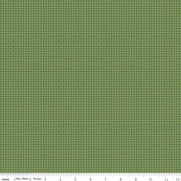 SALE Gentler Times Splendid C16486 Basil - Riley Blake Designs - Lori Holt - Geometric Cross Hatch - Quilting Cotton Fabric