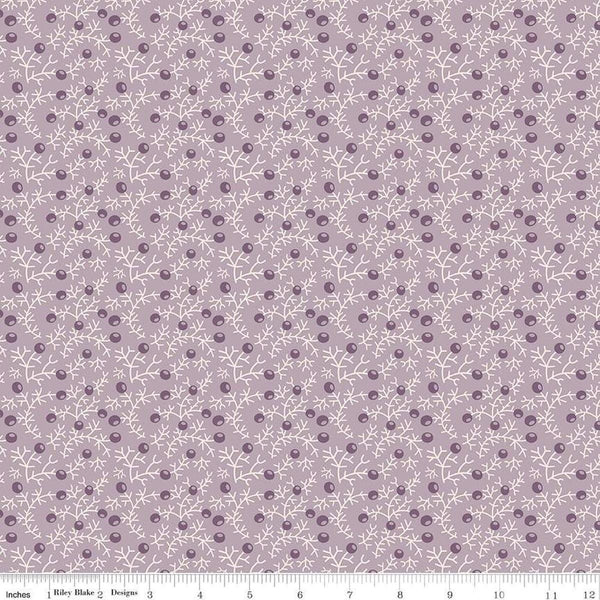 SALE Gentler Times Quaint C16484 Taffy - Riley Blake Designs - Lori Holt - Leaves Berries Stems - Quilting Cotton Fabric