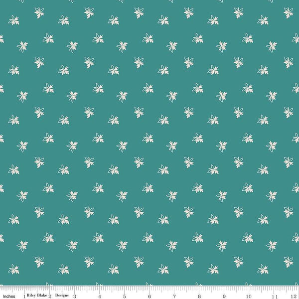 SALE Gentler Times Endearing C16477 Cozy - Riley Blake Designs - Lori Holt - Scattered Leaves Leaf - Quilting Cotton Fabric