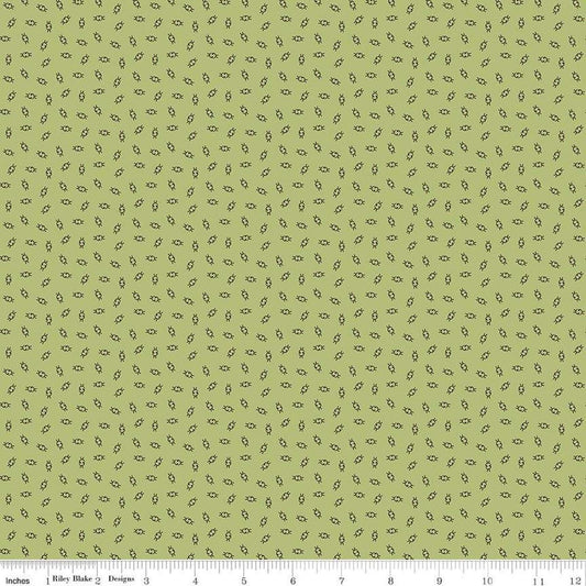 SALE Gentler Times Olden Days C16481 Lettuce - Riley Blake Designs - Lori Holt - Scattered Geometric Abstract - Quilting Cotton Fabric
