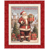 SALE Holly Jolly Santa Panel 31158 Brick R - QT Fabrics - Santa Christmas Presents Holiday Season - Quilting Cotton Fabric