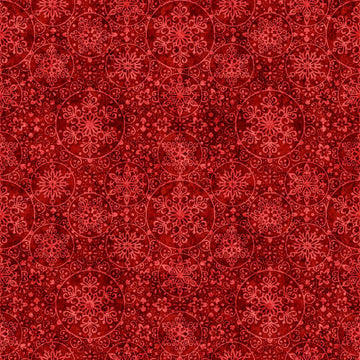 2yd 22" End of Bolt - Santa's Workshop Snowflakes WIDEBACK 31077 Red R - QT Fabrics - 108" - Quilting Cotton Fabric