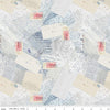 3-Yard cut- Letters From Home WIDEBACK WB15617 Vintage Blue - Riley Blake Designs - 108" - Quilting Cotton Fabric