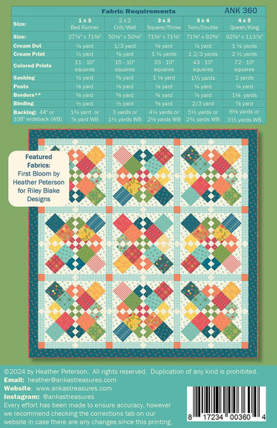 Chain Letter Quilt and Runner PATTERN P154 by Heather Peterson - Riley Blake Designs - INSTRUCTIONS Only - 10" Stacker Friendly Five Sizes