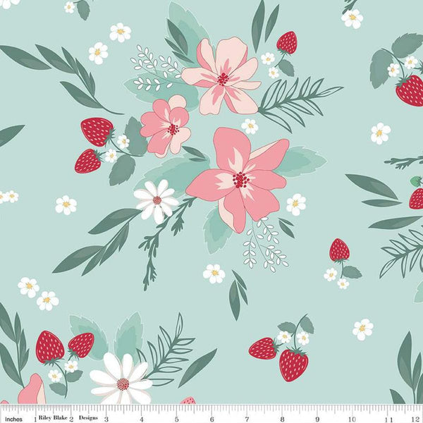 3 yard cut- SALE Berry Market Floral WIDE BACK WB15749 Songbird - Riley Blake - 107/108" Wide - Quilting Cotton Fabric