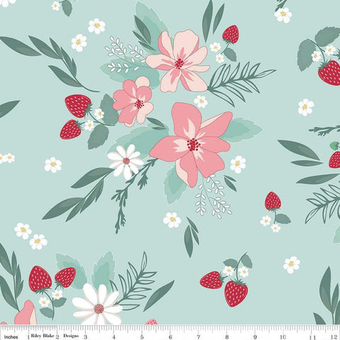 3 yard cut- SALE Berry Market Floral WIDE BACK WB15749 Songbird - Riley Blake - 107/108" Wide - Quilting Cotton Fabric