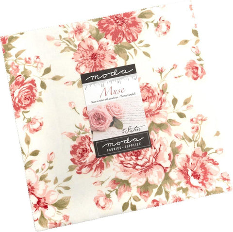 SALE Muse Layer Cake 10" Stacker Bundle - Moda Fabrics - 42 piece Precut Pre cut - Floral Flowers - Quilting Cotton Fabric