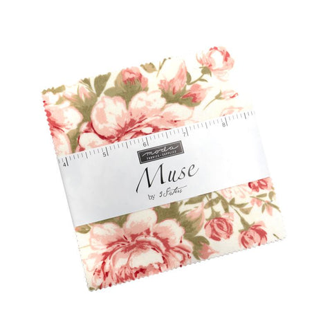Muse Charm Pack 5" Stacker Bundle - Moda Fabrics - 42 piece Precut Pre cut - Floral Flowers - Quilting Cotton Fabric