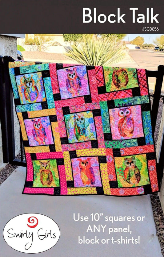 SALE Block Talk Quilt PATTERN - Swirly Girl Designs - QT Fabrics - Instructions Only - 10" Stacker Friendly - Multiple Sizes