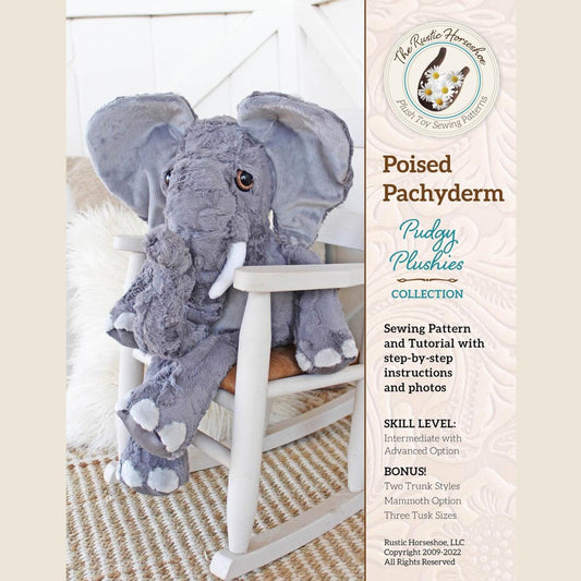 SALE Poised Pachyderm Elephant Plush Doll Pattern Quilt PaTTERN - QT Designers - QT Fabrics - Instructions Only - Plushie Animal