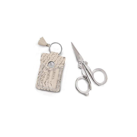 SALE Jane Austen Leather Scissor Pouch ST-42318 - Riley Blake Designs - Folding Embroidery Scissors with Bag