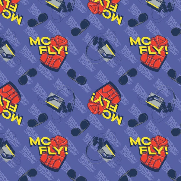 Back to the Future Mc Fly 96330106 Purple - Camelot Fabrics - Marty McFly Sunglasses - Quilting Cotton Fabric - Official Licensed Product