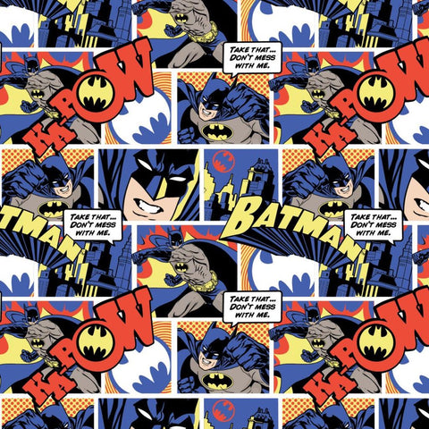 Batman Color Pop Comics Collage 23200331 Orange - Camelot Fabrics - Comic Squares - Quilting Cotton Fabric - Official Licensed Product