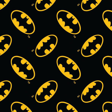 SALE Batman Logo Tossed 23200022WM Black - Camelot Fabrics - Bats Icon Emblem - Quilting Cotton Fabric - Official Licensed Product
