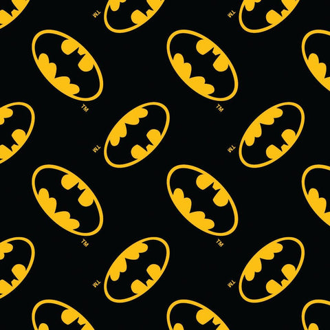 Batman Logo Tossed 23200022WM Black - Camelot Fabrics - Bats Icon Emblem - Quilting Cotton Fabric - Official Licensed Product