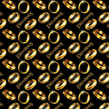 SALE MINKY Lord of the Rings Rings Tossed 23220206M-01 Black 60" Wide - Camelot Fabrics - The One Ring - 100% Polyester - Licensed Product